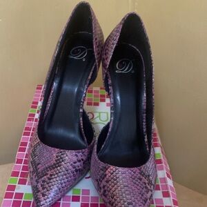 Pink Snakeskin Women's Heels